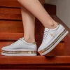 Tênis Feminino Branco Com Dourado